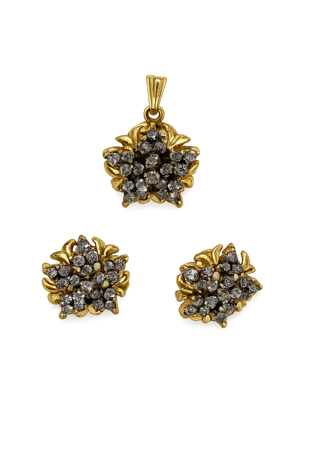 AAS Collection Gold Plated Crystal Jewelry Set for Women – Floral Necklace, Earrings & Ring