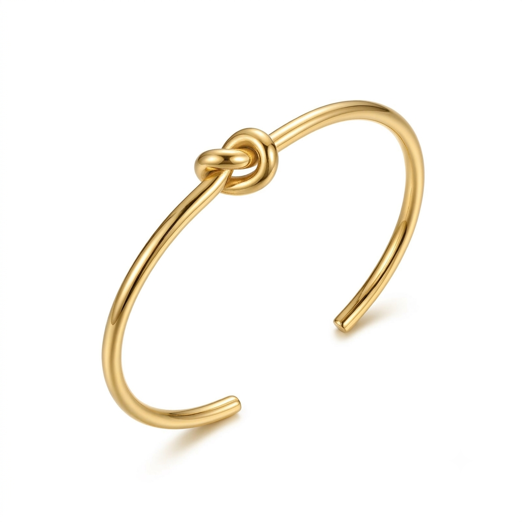 Aas Collection Luxury 18K Gold Plated Knot Cuff Bracelet for Women | Adjustable Anti-Tarnish Open Bangle