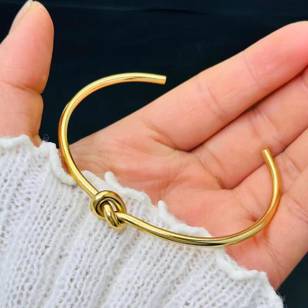 Aas Collection Luxury 18K Gold Plated Knot Cuff Bracelet for Women | Adjustable Anti-Tarnish Open Bangle