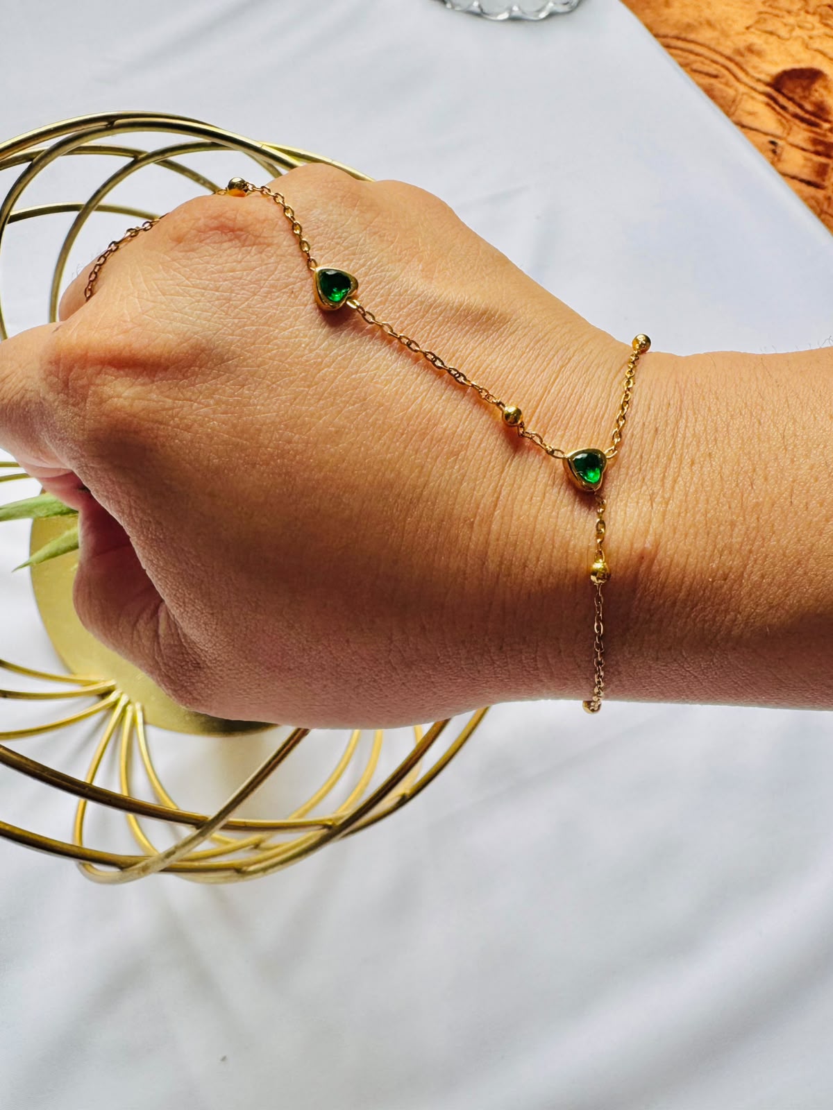Aas Collection Green Stone Floral Long Chain Necklace for Women | Elegant Statement Jewelry