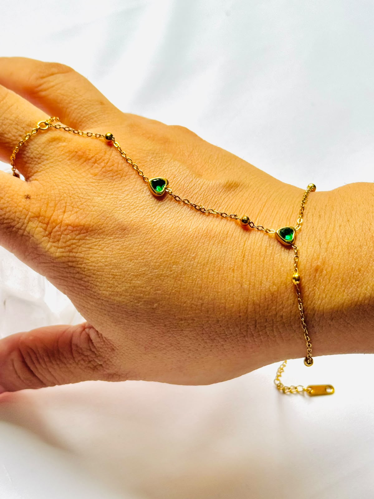 Aas Collection Green Stone Floral Long Chain Necklace for Women | Elegant Statement Jewelry