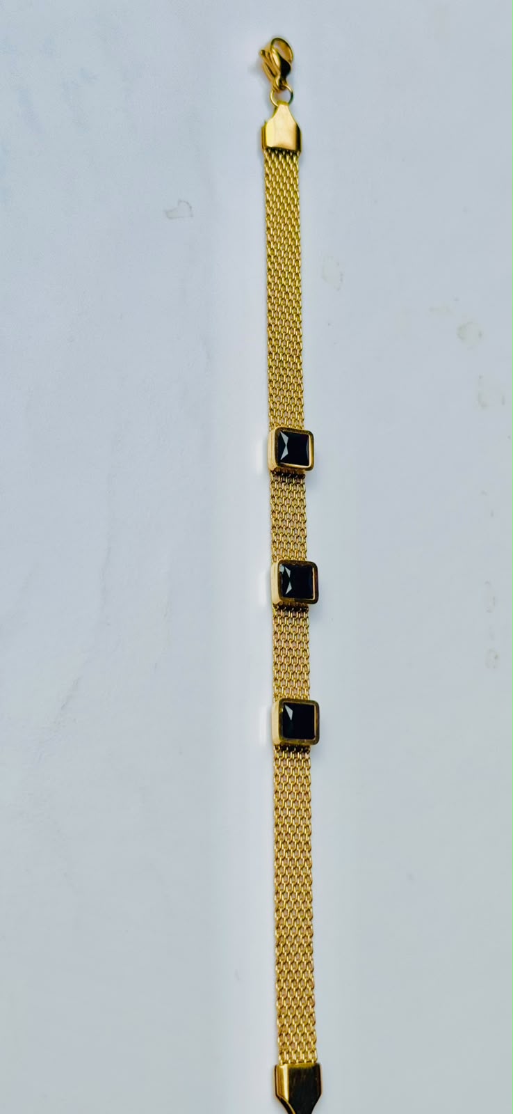 Aas Collection Gold & Black Bracelet for Women | Elegant Mesh Chain Fashion Jewelry